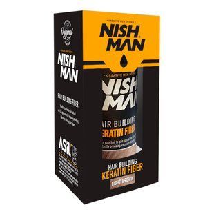 Пудра для маскування залисин Keratin Fiber світло-коричнева Nishman 21 мл 10703008 фото
